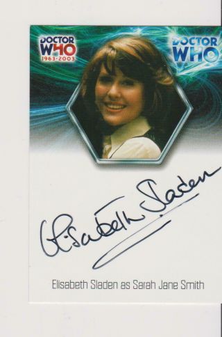 Dr Who (sarah Jane Smith) Elizabeth Sladen D2011 Signed Limited Edition Pic