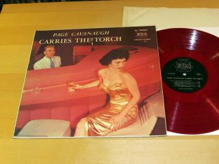 Autographed Page Cavanaugh Carries The Torch Era Mono Red Wax Vg,