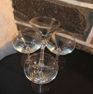Classy Martini Glasses Unique Stems Elegant Set Of 4 Hold 5 Oz