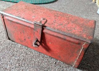 Very Old Ford " Fordson " Embossed Steel Tool Box.  Cool