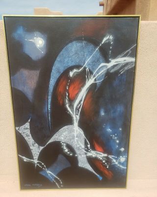 Carl Morris Abstract Painting Signed And Dated 1986 Title On The Outer Edge