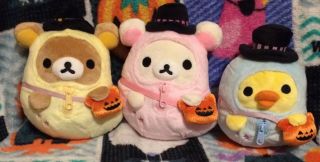 San - X Rilakkuma Korilakkuma Kiiroitori Halloween Ghost Plush Set Of 3