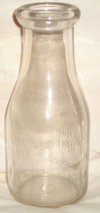 Vintage Very Rare Garden Valley Dairy One Pint Milk Bottle Bettendorf Iowa 5