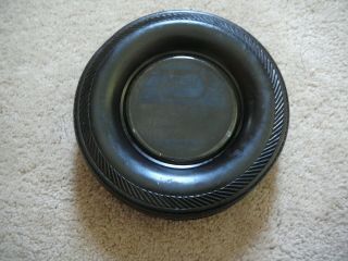 GENERAL TIRES Vintage RUBBER AND GLASS TIRE SHAPED ADVERTISING ASHTRAY - MINTY 3