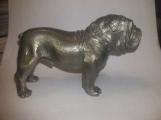 Bulldog Statue Made Of Pewter And Marked Philip Kraczkowski 1970