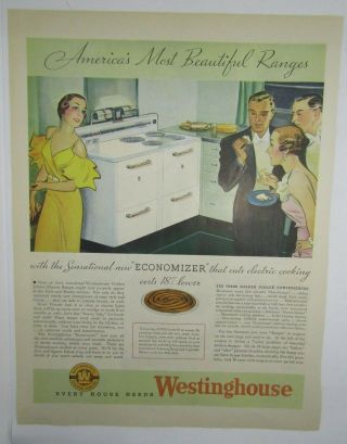 Westinghouse Kitchen Ranges Stoves 1936 Economizer Electric Ad141