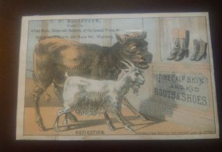 1880 Trade Card Rossiters Fine Calf Skin Shoes And Kid Boots Calvert Litho Rare