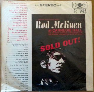 Rod Mckuen At Carnegie Hall - Vinyl Lp - Taiwan Unofficial Release
