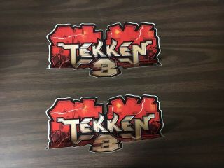 Tekken 3 Video Arcade Game Set Of 2 Cabinet Decals,  Namco 1997 Nos