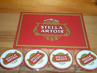 Stella Artois Beer Spill Mat Glass Coaster & Bar Coasters