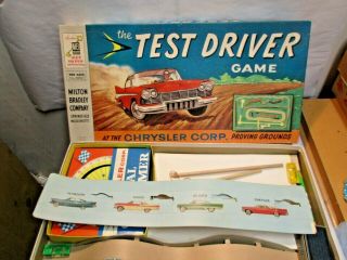 1956 Chrysler Test Driver Game W Dodge Desoto Plymouth Cars Mb Board Game - Nr