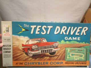 1956 Chrysler Test Driver Game w Dodge Desoto Plymouth Cars MB Board Game - NR 2