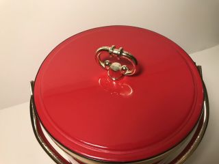 Red Kraftware Vintage Ice Bucket Patent Vinyl - Great Vintage 5