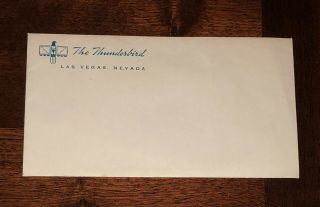 Vintage 1950 ' s The Thunderbird Envelope Las Vegas Nevada Casino Hotel 2