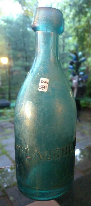Pontiled Philadelphia Blob Soda - Circa 1855 - J.  McLaughlin 2
