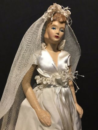 1940s Store Mannequin Counter Display Salesman Sample Dress Pattern Doll Bride