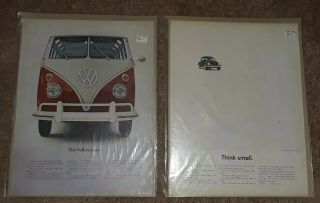 1960 Vw Volkswagen Beetle Ad - Think Small 10x13 " Print Ad