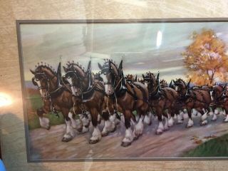 Antique Poster Print Genesee Beer Brewery 12 Horse Team Delvery Clydesdales 2