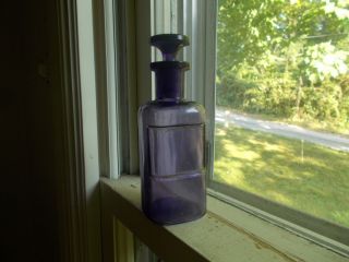 1880s Amethyst Apothecary Drugstore Medicine Bottle With Stopper 4 5/8 " Tall