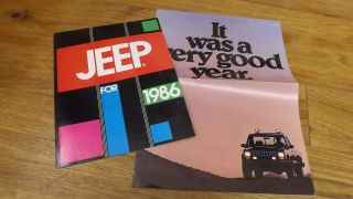 2 Vtg 1986 Jeep Dealer Sales Brochure Commanche Cherokee Wagoneer Cj Eagle