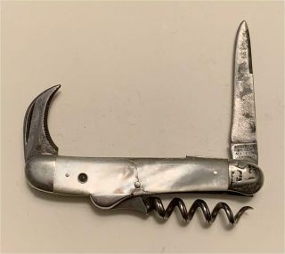 1900s Anheuser - Busch St Louis Missouri Pearl Handle Knife & Corkscrew P - 26 - 11