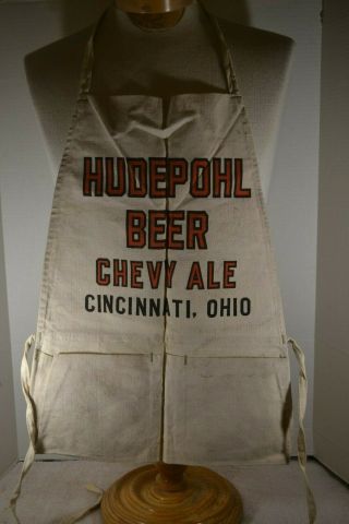 Chevy Ale Hudepohl Brewing Co Beer Full Size Two Pocket Apron Cincinnati Ohio