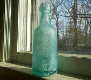 St.  Louis C.  Schlieper & Co L&w 1860s True Blob Squat Soda Bottle