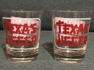 Vintage Early Times Texas Jigger Bourbon Glass Light Use 2pc Set