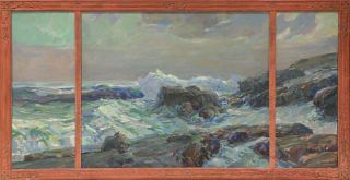 Karl Schmidt Early 20th Century Monhegan Is.  Coast Painting Arts & Crafts Artist