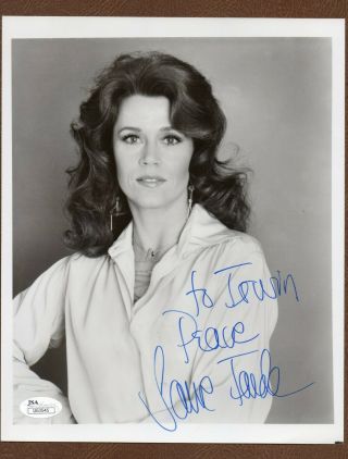 Jane Fonda " Peace " Aa Actress Vintage 20th Century Signed Photo W/coa