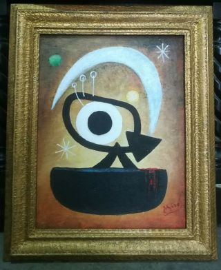 Joan Miró Oil On Canvas Signed