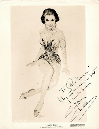 Dancer & Actress Cyd Charisse,  Vintage Signed Studio Photo Art.