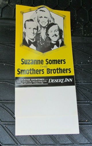 Suzanne Somers & Smothers Brothers Vintage Desert Inn Table Tent