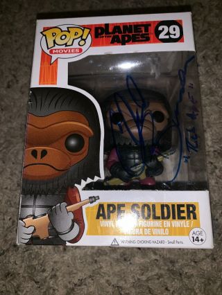 Chad Bannon Signed Funko Pop 29 Planet Of The Apes Autographed W/coa Ape Sdier