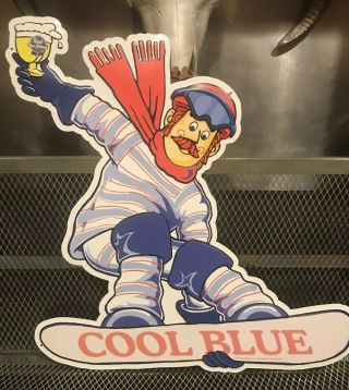Pabst Blue Ribbon Beer Pbr Art Cool Blue Snowboard Winter Tin Sign
