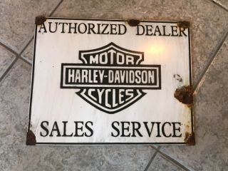 Antique Barn Find Style Harley Davidson Authorized Dealer Sales/service Sign