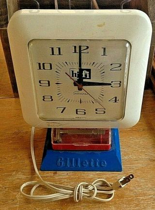 Gillette Razor,  Rare Clock By Sessions Hi - Fi With Razor Display,  1950 - 60