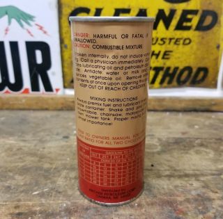 Vintage Archer 50/1 2 - Cycle Lubricant Oil Can Outboard Snowmobiles Motorcycle 3