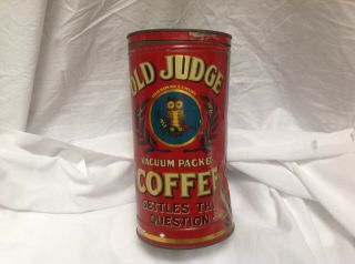 Vintage Antique " Old Judge " Coffee Can.