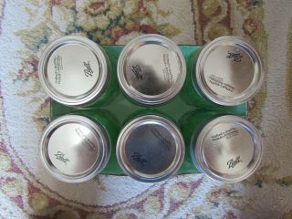 Green Heritage Ball Pint Jars,  Perfection Anniversary Jars.  Regular Mouth,  6 pc 2