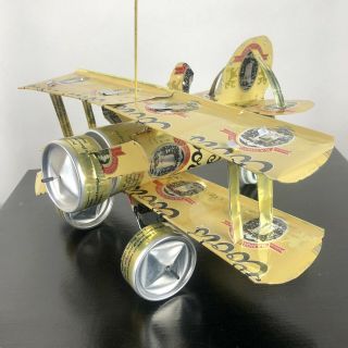 Beer Can Aluminum Handcrafted Airplane/coors (bi - Plane)