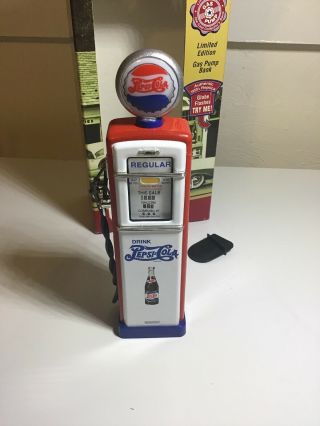 Vintage Pepsi Cola Collectable Limited Editon Gas Pump Bank & Delivery Bobble 7