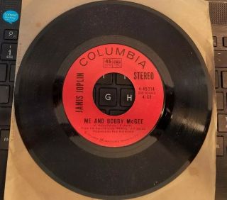Columbia 4 - 45314 45rpm Janis Joplin Me and Bobby McGee ex store stock 2