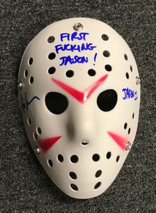 Ari Lehman Signed Friday The 13th Jason Voorhees Hockey Mask Auto,  Inscription