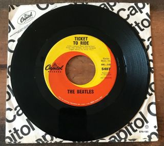 The Beatles “ticket To Ride” 45 | Capitol 5407 | Rca Contract Pressing | 1965