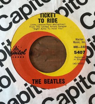 The Beatles “Ticket To Ride” 45 | Capitol 5407 | RCA CONTRACT Pressing | 1965 3
