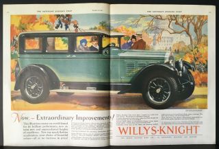 1927 Willys - Knight Great 6 Sedan Capitol Building Washington Dc Vintage Print Ad