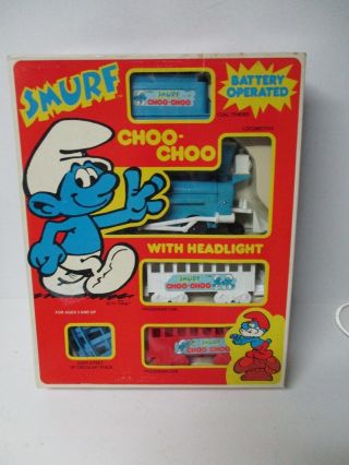 1981 Dunham Peyo Smurfs Choo Choo Train - Complete