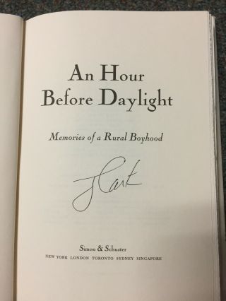 An Hour Before Daylight Signed By Us President Jimmy Carter 1st Ed/1st Print
