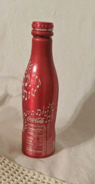 Coke Coca - Cola Music Notes Aluminum Bottle Very Rare Great Graphics 8.  5 3